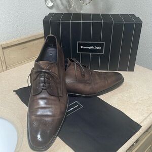 Men’s Ermenegildo Zegna wing toe-shoes made in Italy.